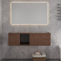 Double Sink Floating Bathroom Vanity Cabinet Solid Wood Wall Mounted Storage No Top Included