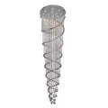 Double Spiral Collection 12 Light Crystals And Chrome Finish Stainless Steel Flush Mount