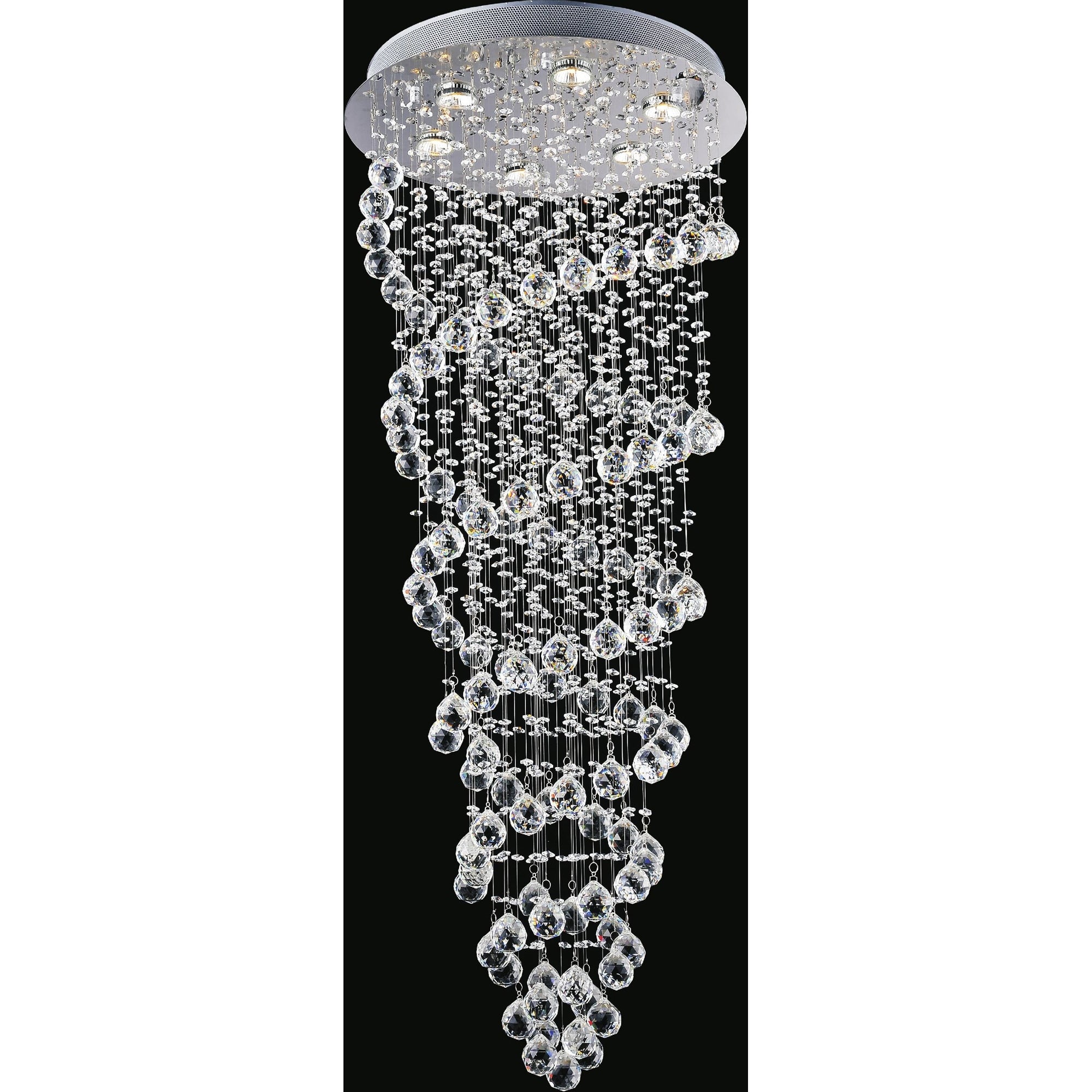 6 Light Chrome Stainless Steel Flush Mount