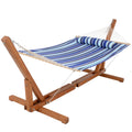 Double Spreader Bar Hammock With 12 14 Foot Adjustable Wooden Hammock Stand 164 55.1 53 In