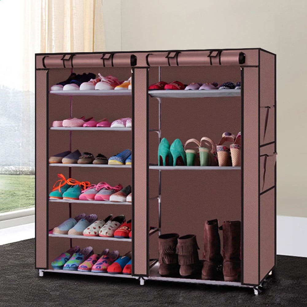 Double Row 9 Lattice Combination Style Shoe Cabinet