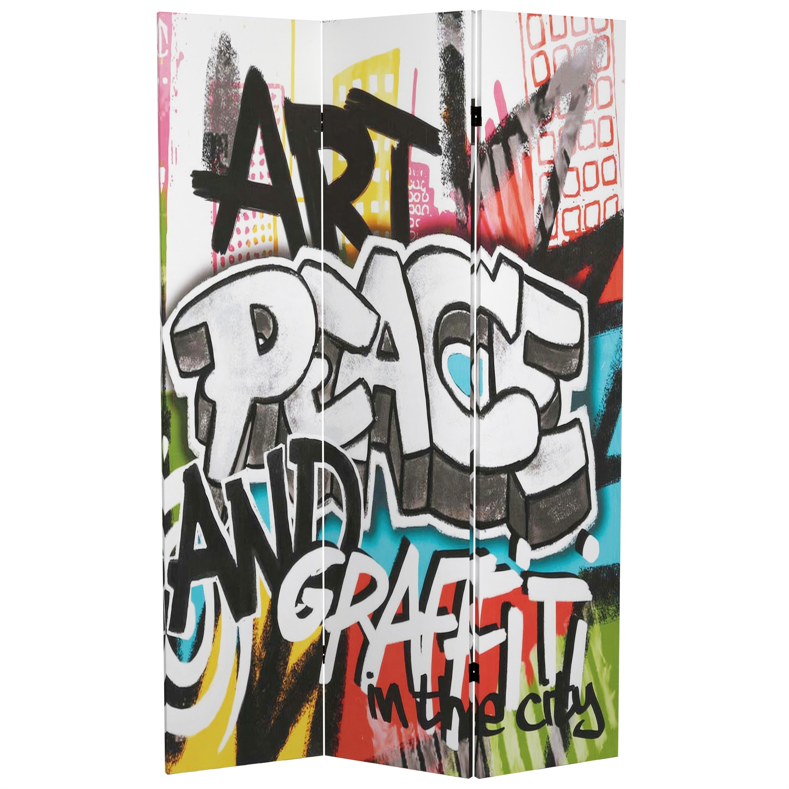 Double Sided 6 Foot Graffiti Canvas Room Divider China