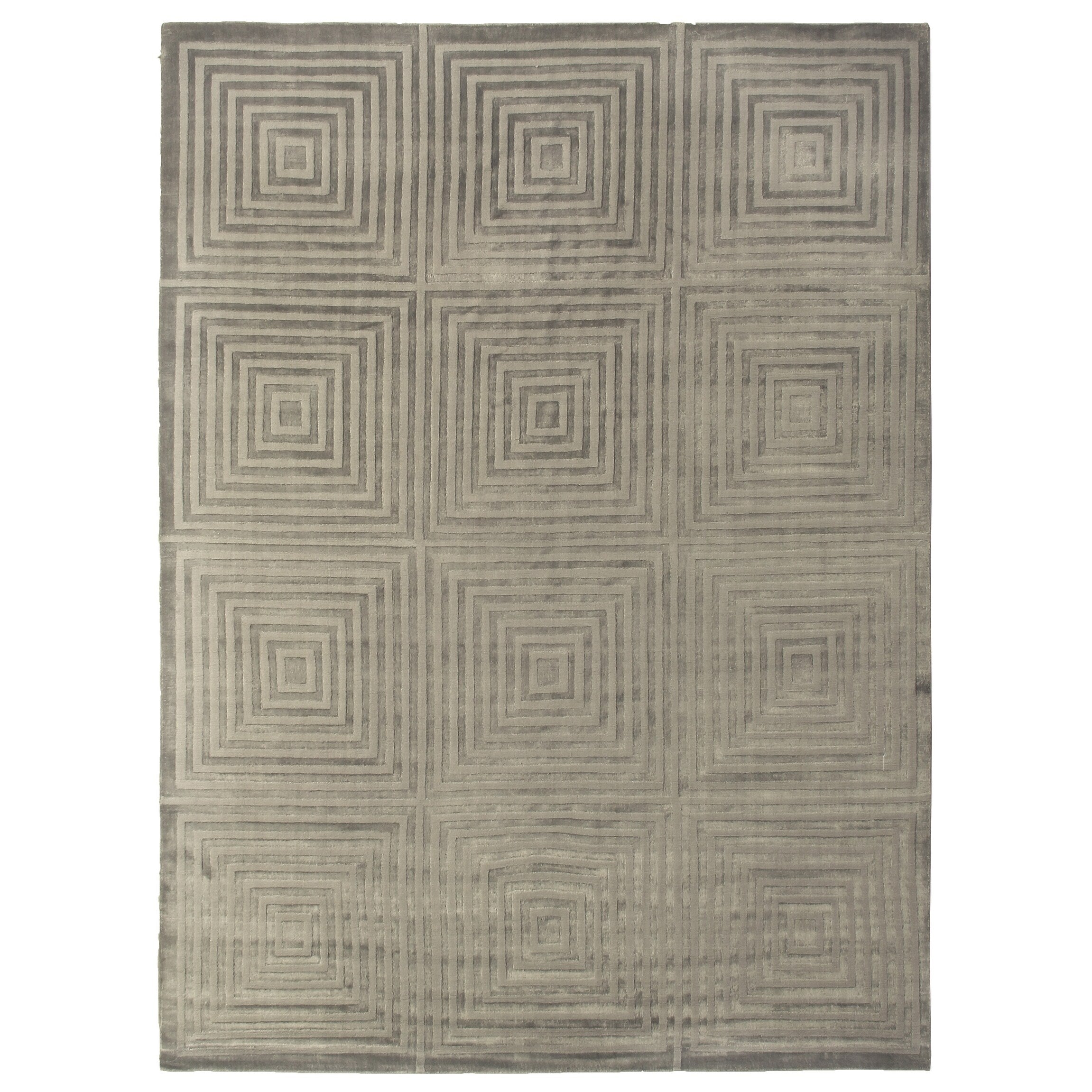 Dove Embossed Handloomed Viscose Dark Gray Area Rug