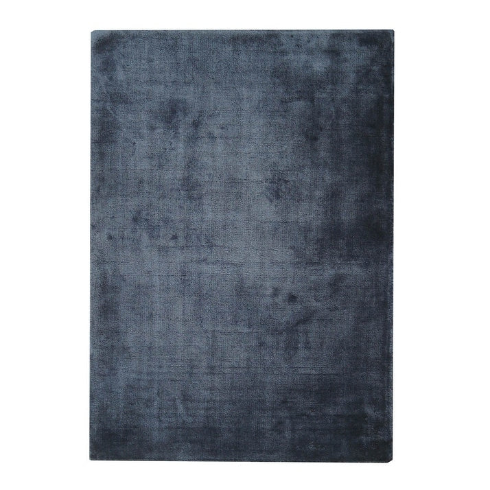 Dove Handloomed Viscose Navy Area Rug 6 X 9