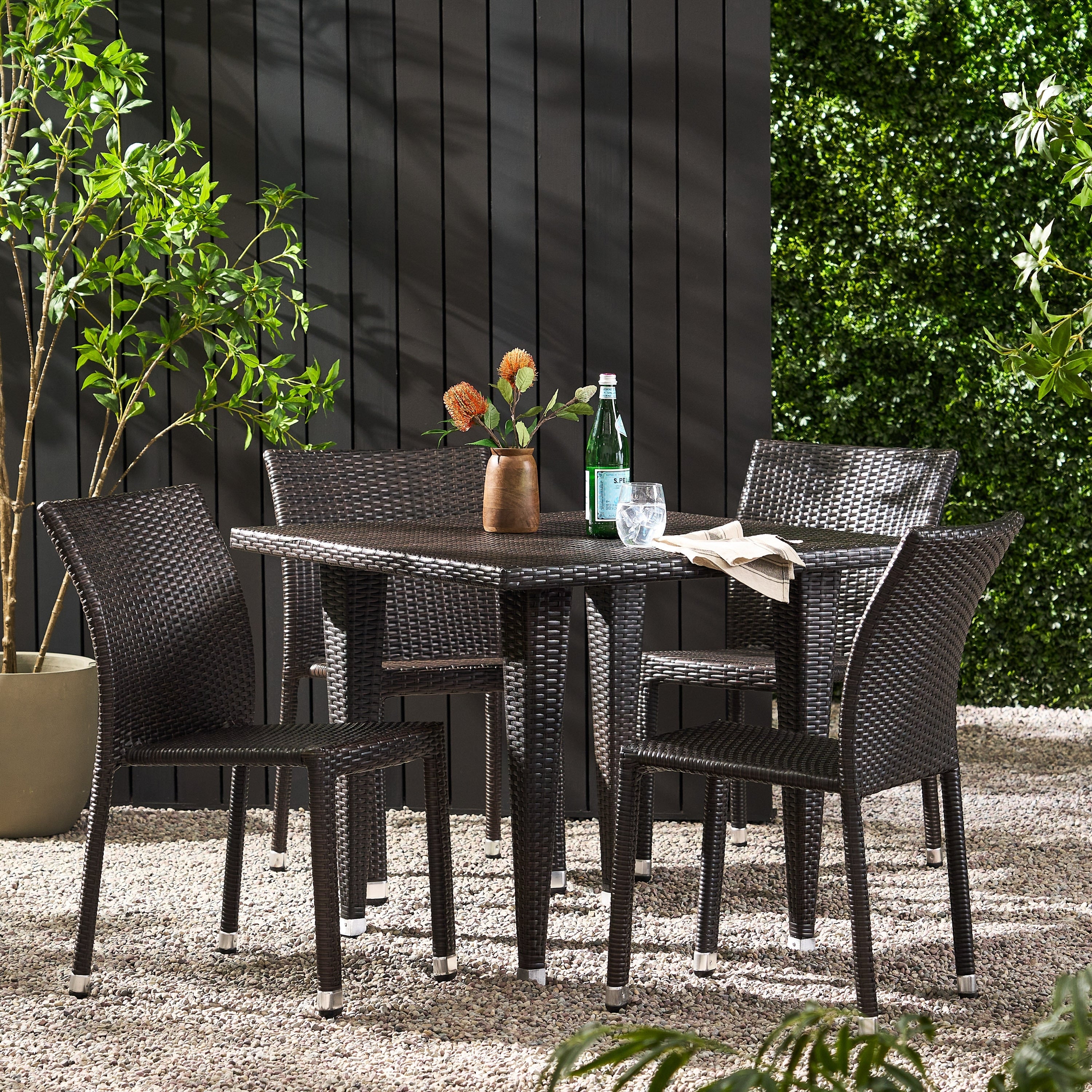 Dover Outdoor Wicker Aluminum Stacking Dining Chair Set Of 4 By Christopher Knight Home