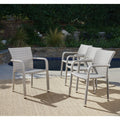 Dover Outdoor Wicker Armed Stacking Chairs With Aluminum Frame Set Of 4
