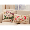 Down Filled Christmas Throw Pillow With Believe In Yourself Design