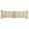 Down Filled Fringe Stripe Throw Pillow