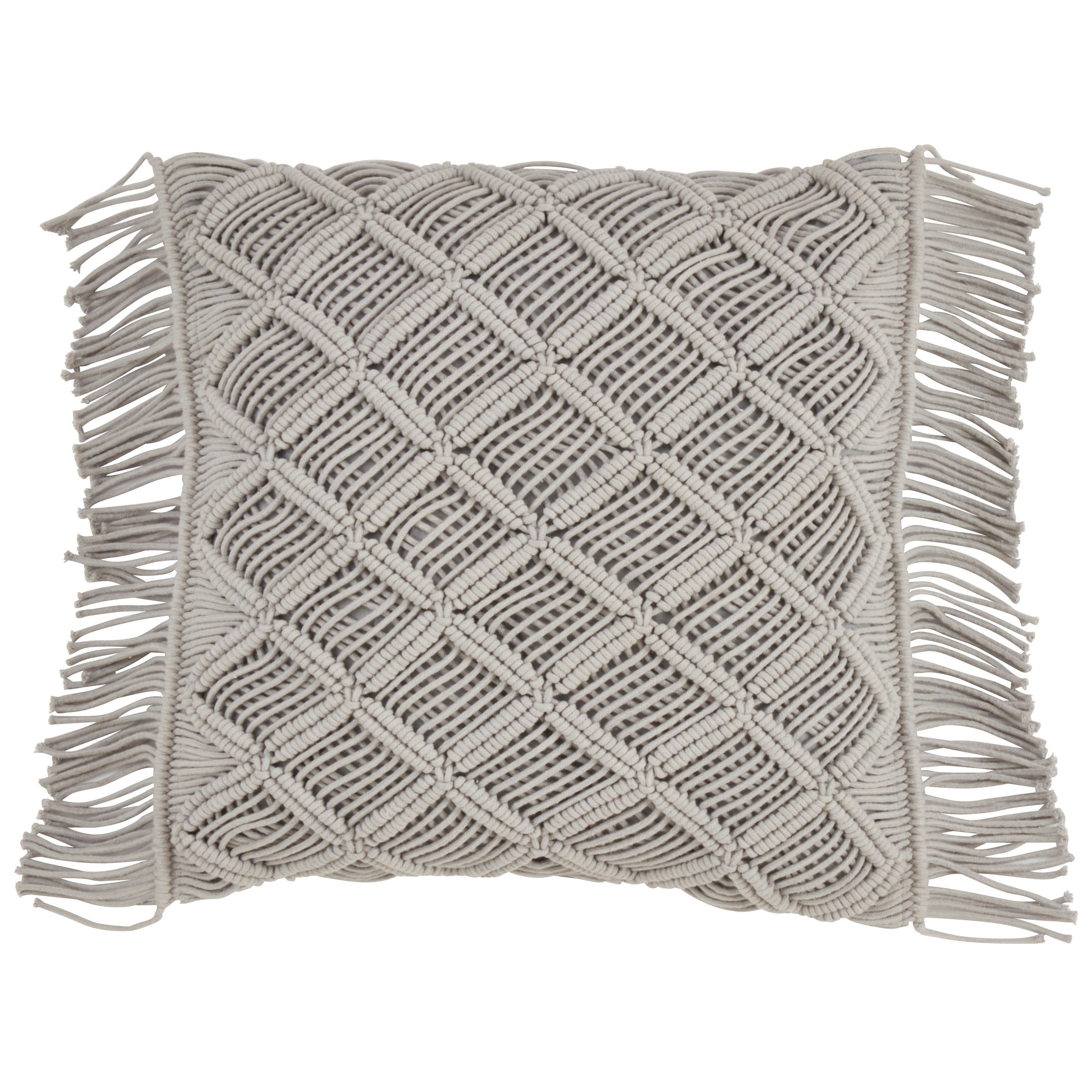 Down Filled Macram Throw Pillow