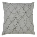 Saro Lifestyle Grey Cotton Pintucked Button Tufted Throw Pillow