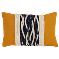 Yellow Down Filled Wavy Stitched Throw Pillow