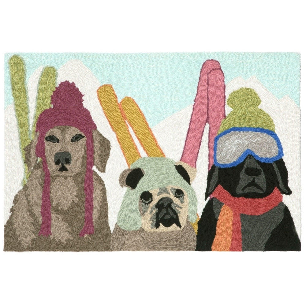 Liora Manne Downhill Doggies Outdoor Rug 26 X 4 Multi 26 X 4