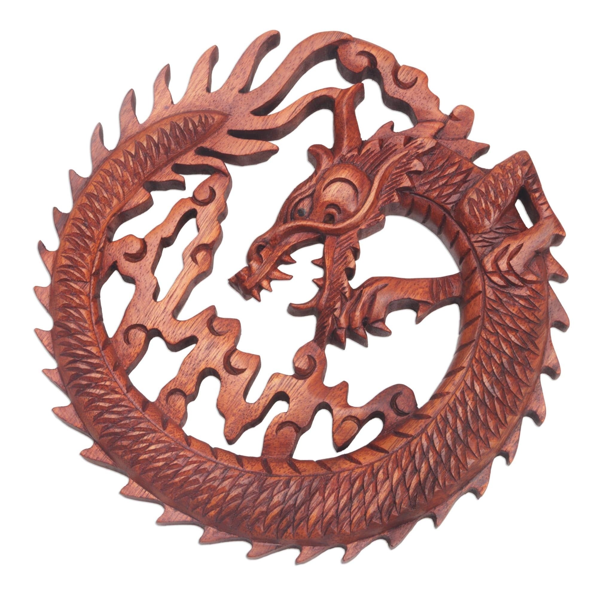 Dragon In The Air Wood Relief Panel