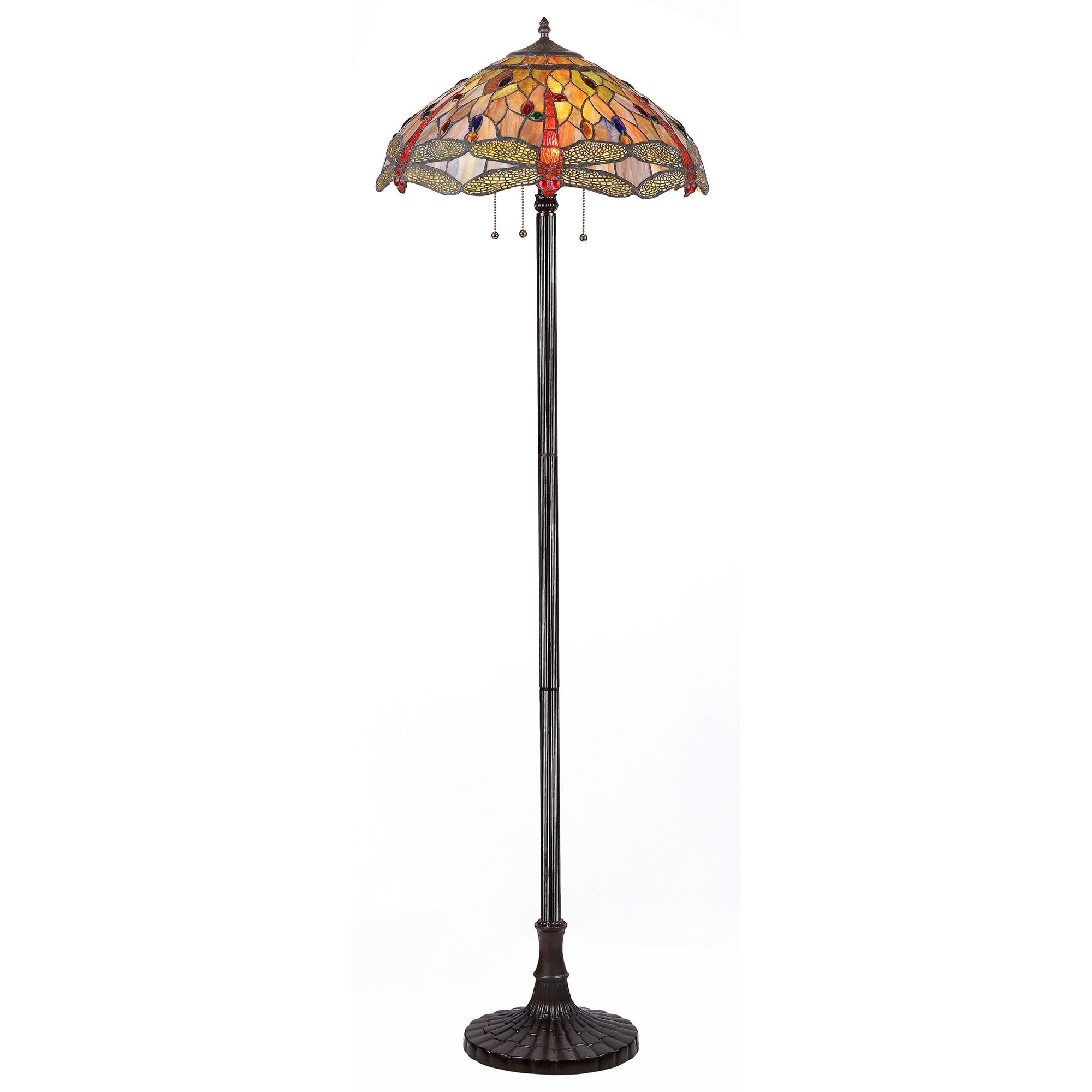Chloe Tiffany Style Dragonfly Design 3 Light Floor Lamp