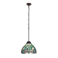 Dragonfly Tiffany Style 1 Light Antique Dark Bronze Ceiling Pendant 8 Shade