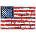 Dramatic Stars Stripes American Flag Wall Art On Tempered Glass