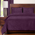 Draper Plum Soft Chenille Like Fabric 6 Piece Duvet Cover Set