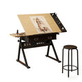 Drawing Drafting Table Desk With 2 Drawers For Home Office
