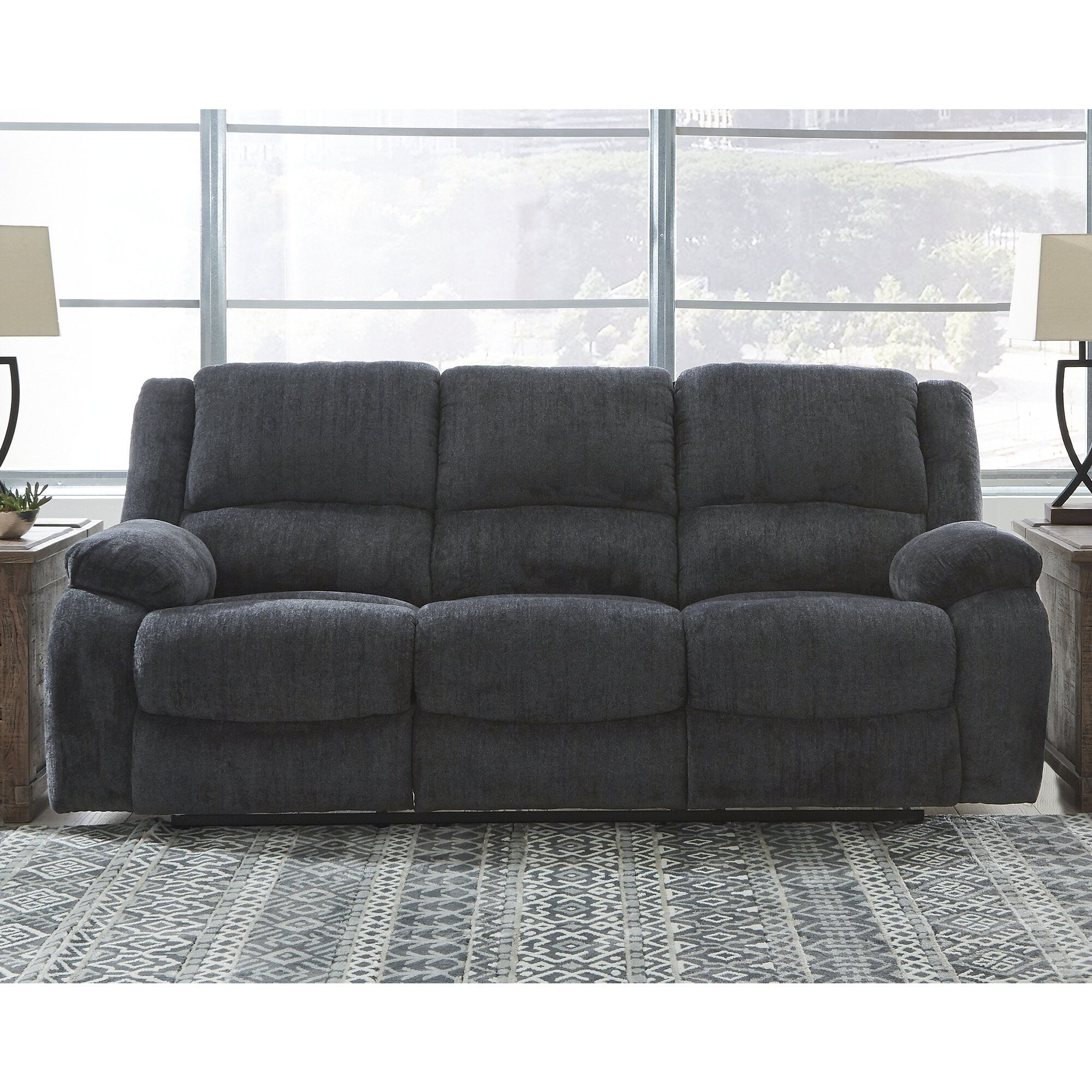 Draycoll Contemporary Reclining Sofa Slate