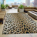 Gelato Jungle Leopard Black Beige Indoor Outdoor Area Rug