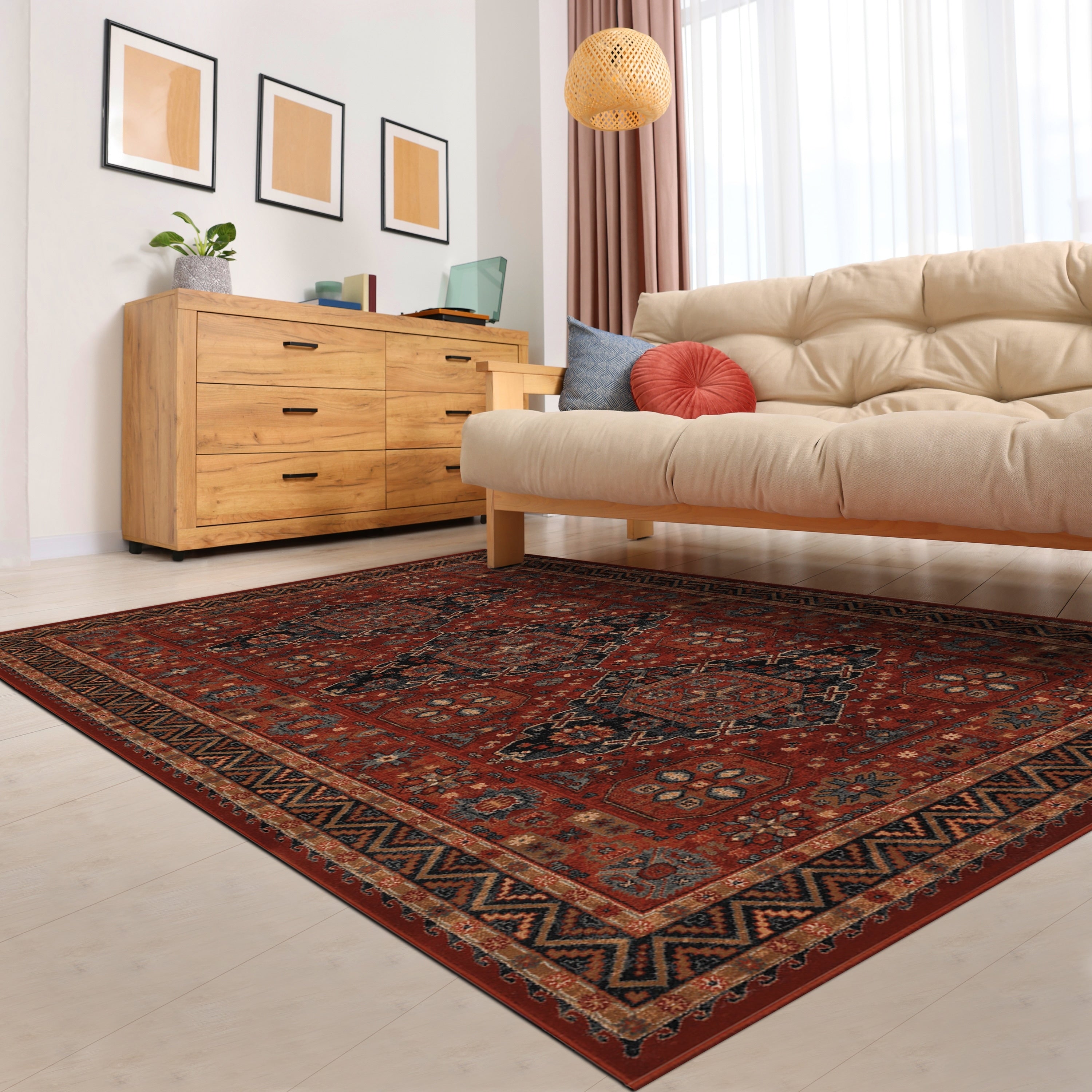 Couristan Old World Classics Kashkai Burgundy Wool Rug 910 X 139