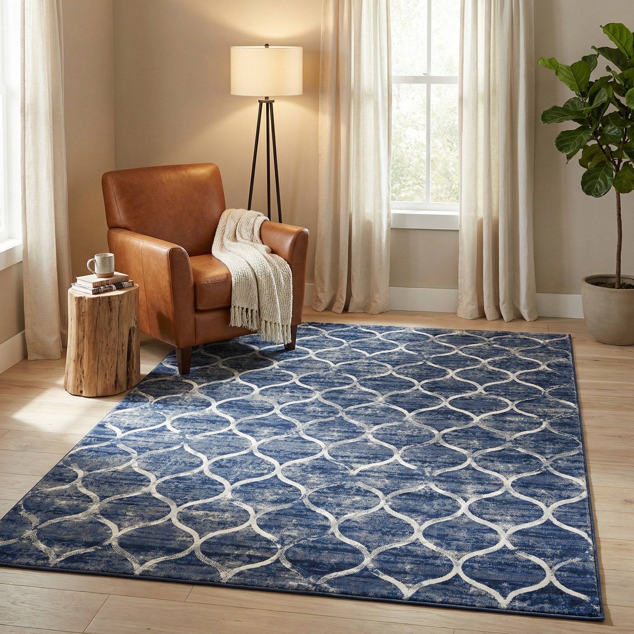 Provencal Kiss Blue Area Rug 66 X 96