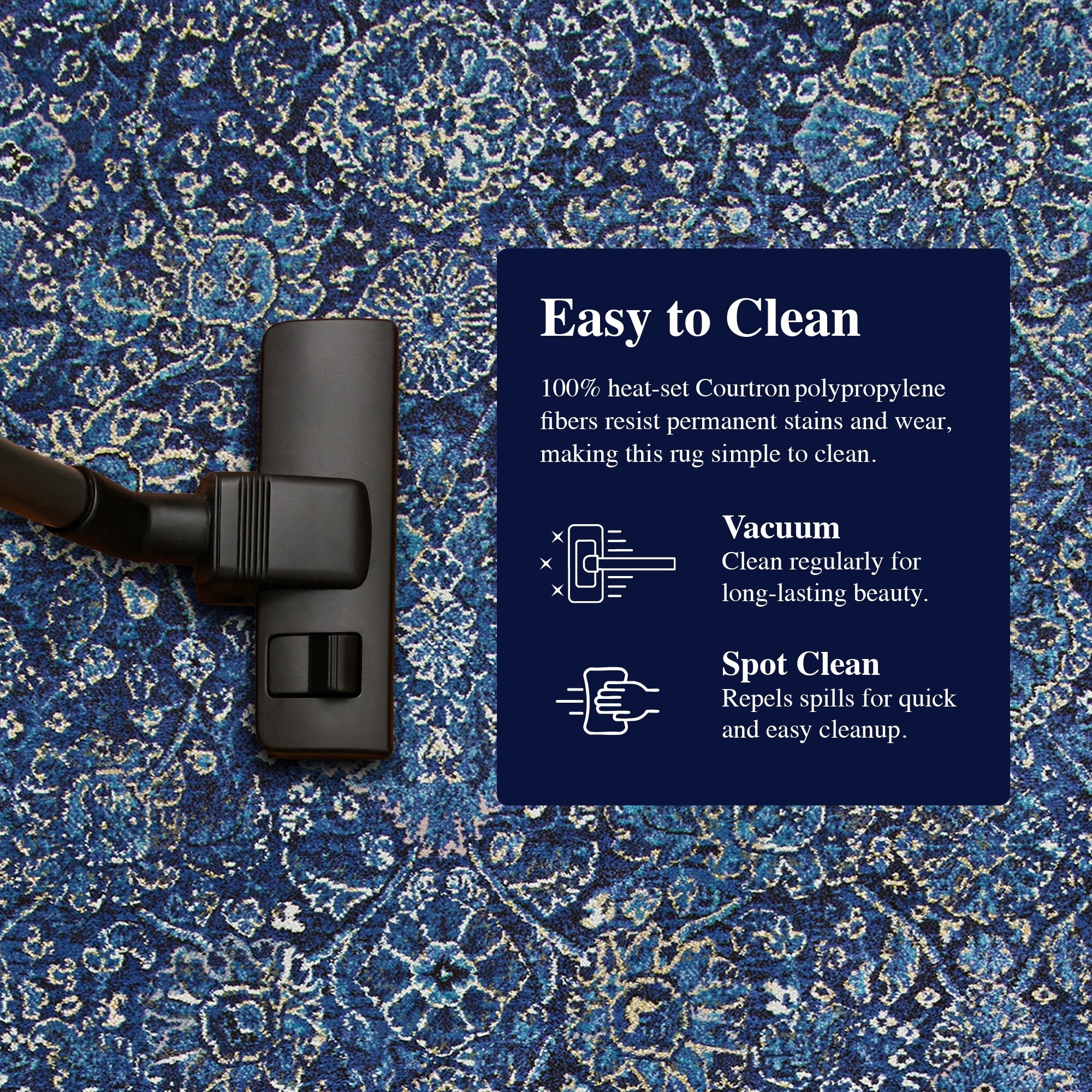 Provencal Wynn Navy Sapphire Area Rug 92 X 125