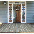 Samantha Sand Stripe Blue Indoor Outdoor Area Rug 76 X 109