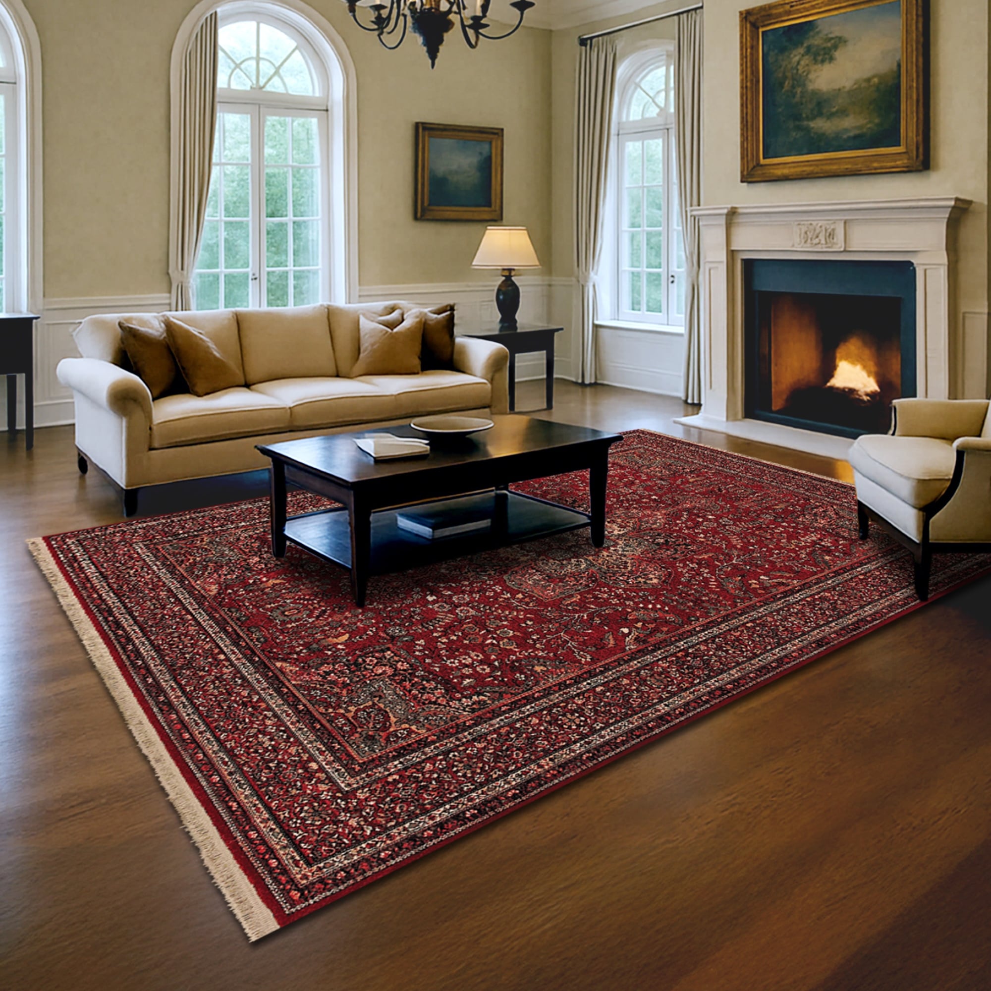 Spencer Medal Antique Red Wool Area Rug 53 X 79