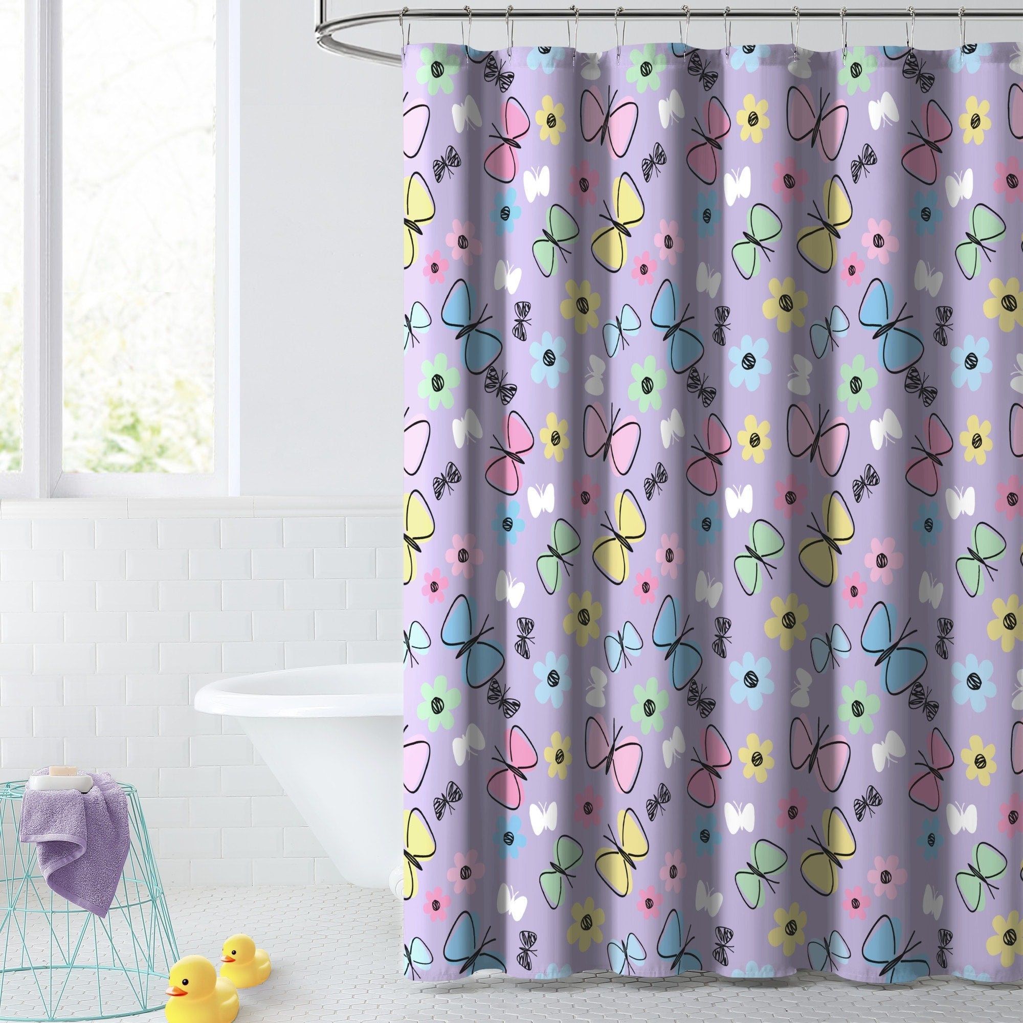 Dream Factory Kids Fabric Shower Curtain 72 X 72