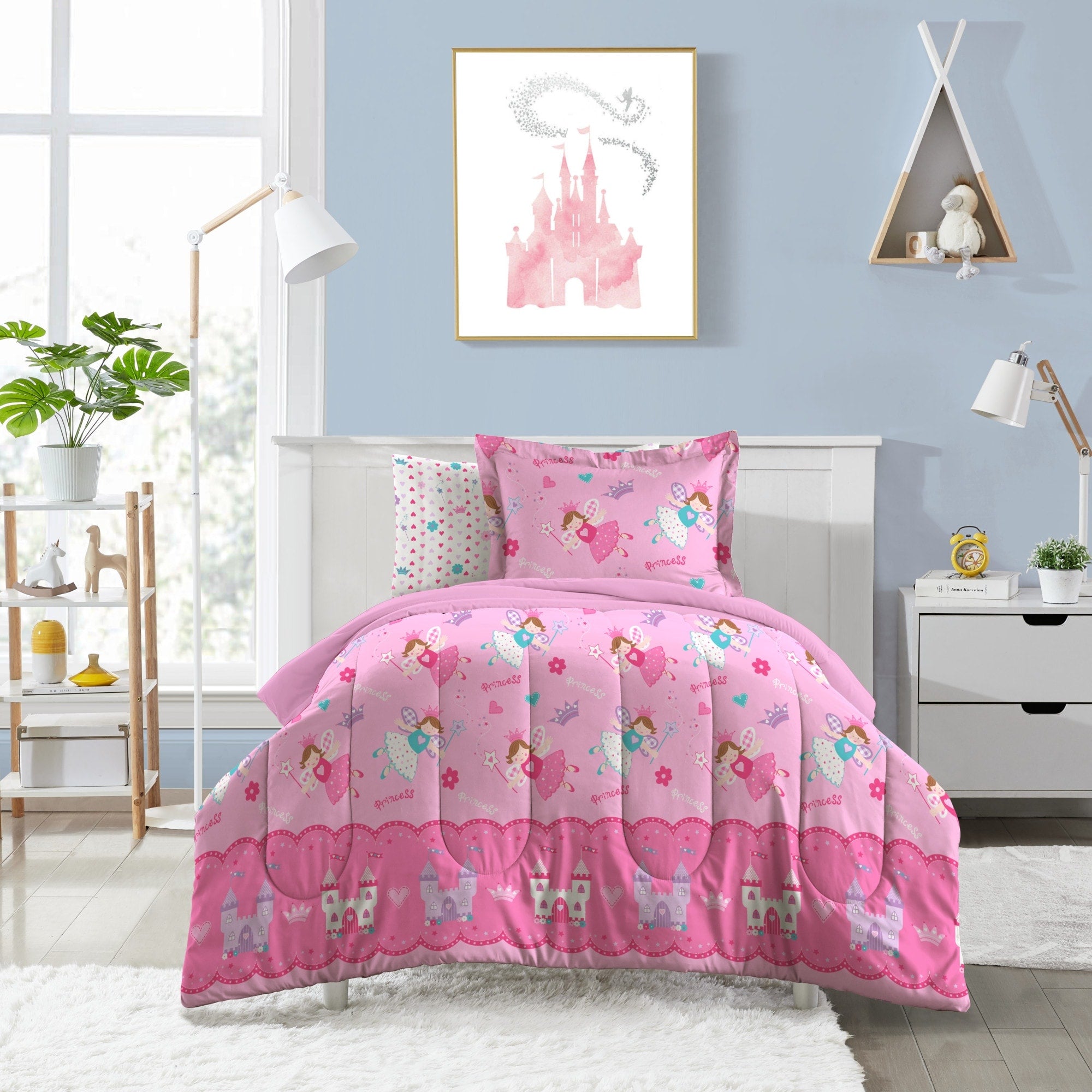 Dream Factory Magical Princess 4 Piece Toddler Comforter Set
