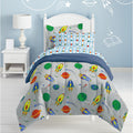 Dream Factory Space Rocket Twin 5 Piece Bed In A Bag With Sheet Set