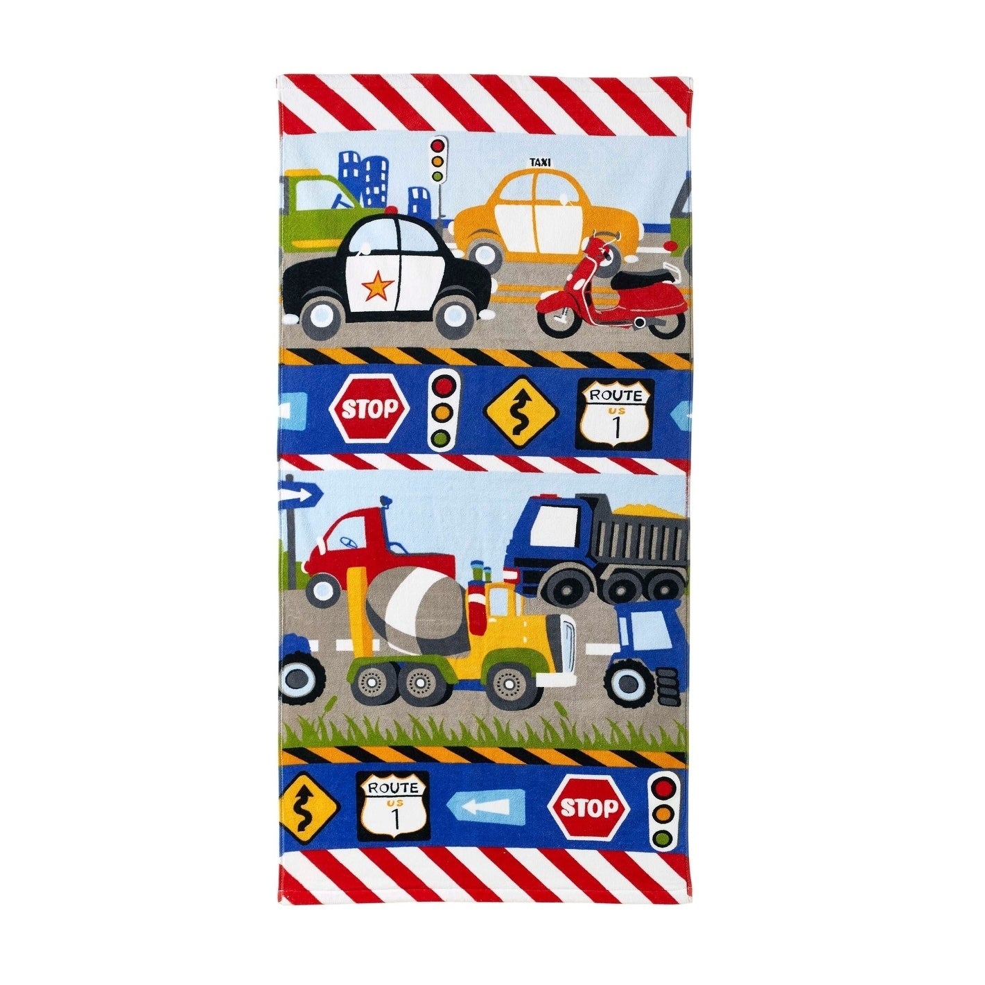 Dream Factory Trains And Trucks Bath Towel