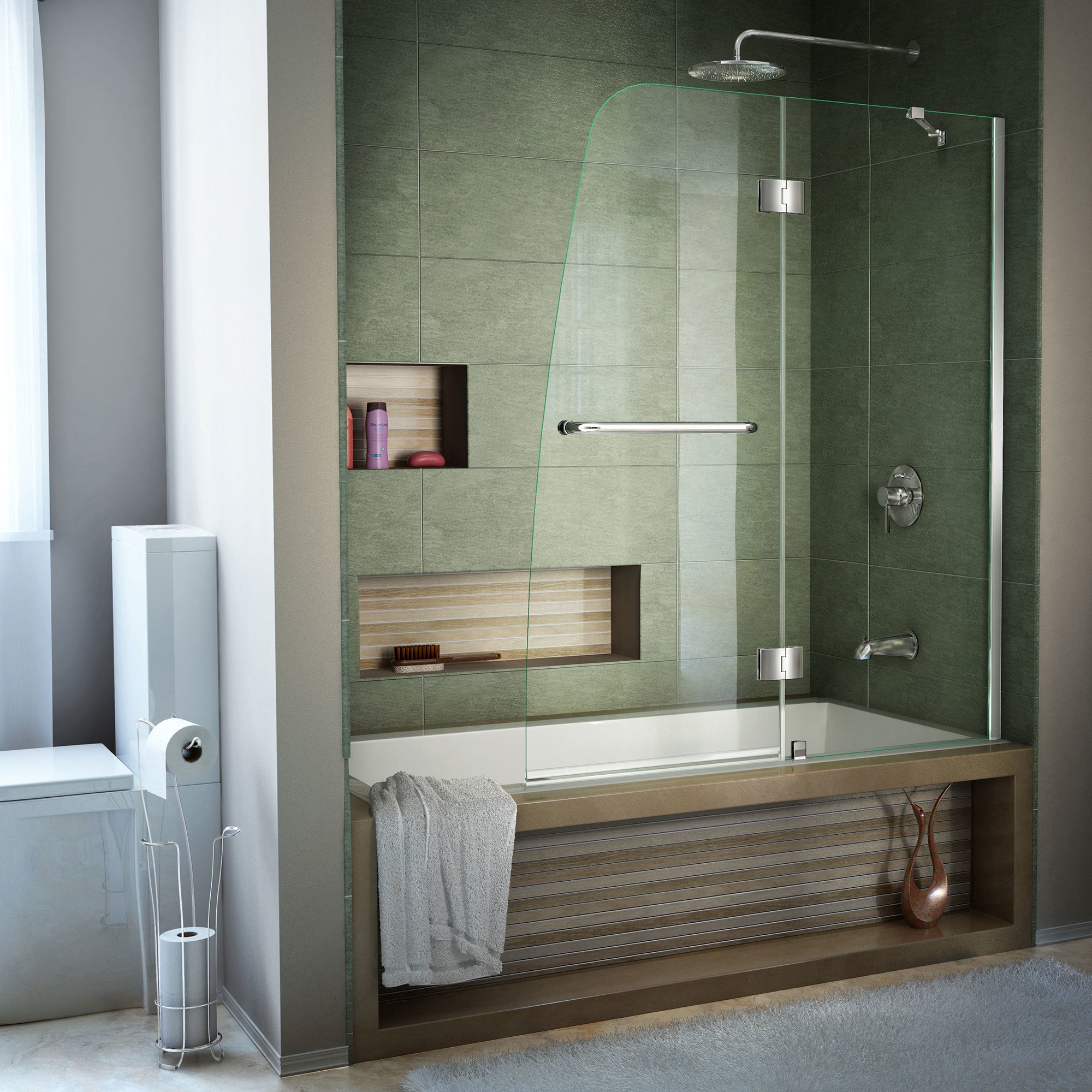 Dreamline Aqua 48 In. Frameless Hinged Tub Door