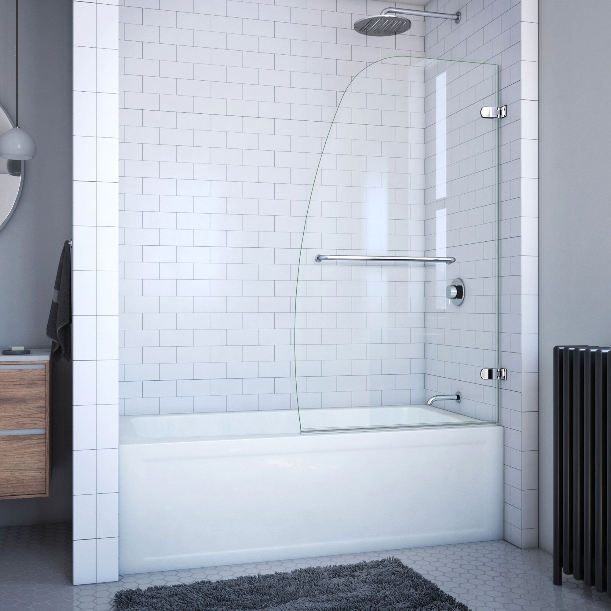 Dreamline Aqua Uno 34 In. W X 58 In. H Frameless Hinged Tub Door
