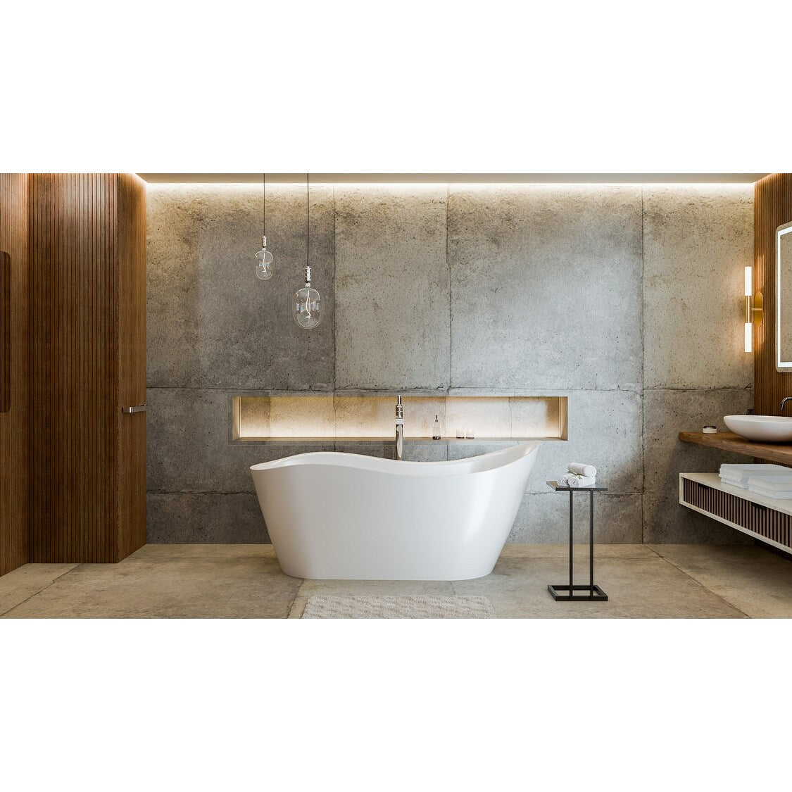 Dreamline Btmr6528Xew Mirage 65 Free Standing Acrylic Soaking Tub