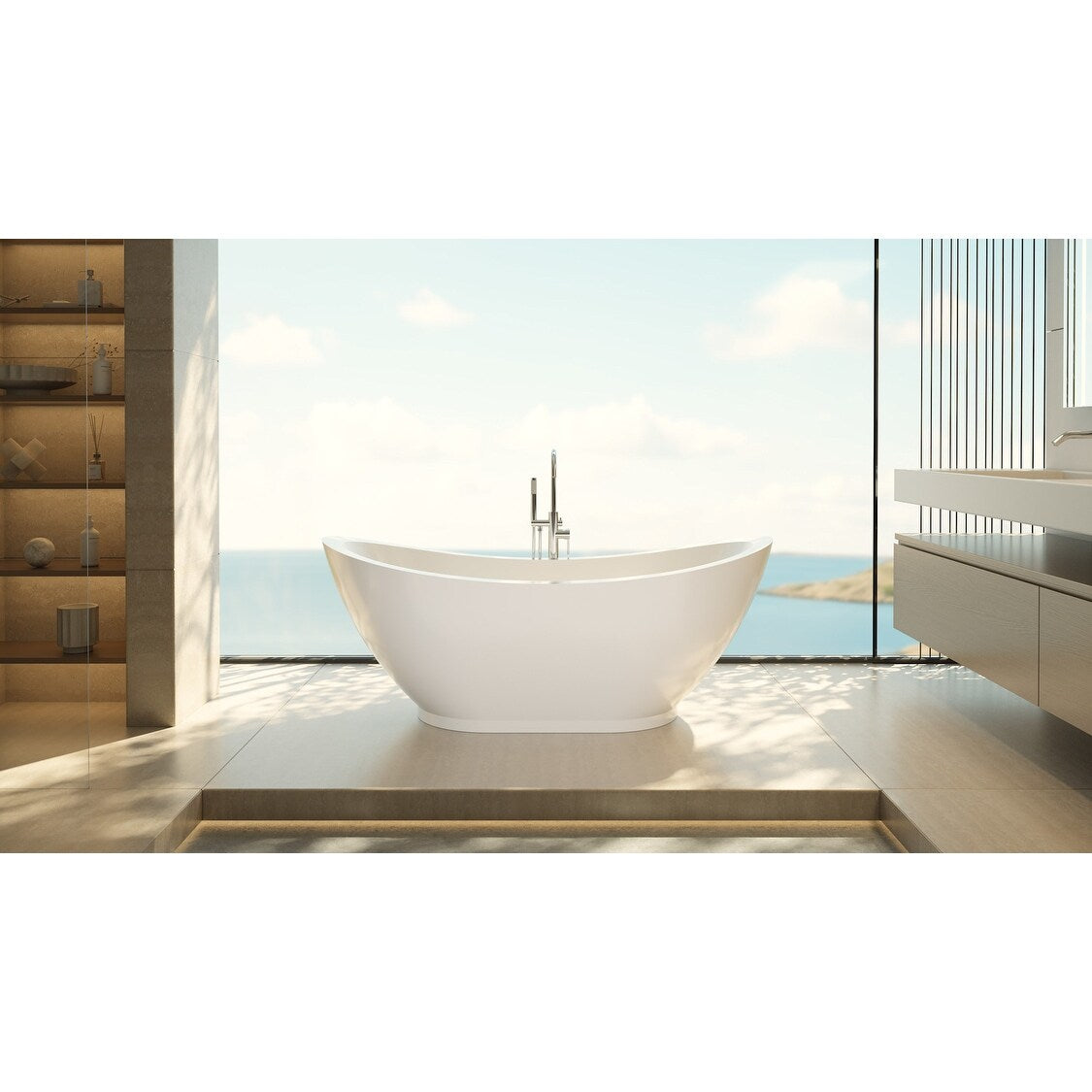 Dreamline Btps6932Xcw Prospero 69 Free Standing Acrylic Soaking Tub