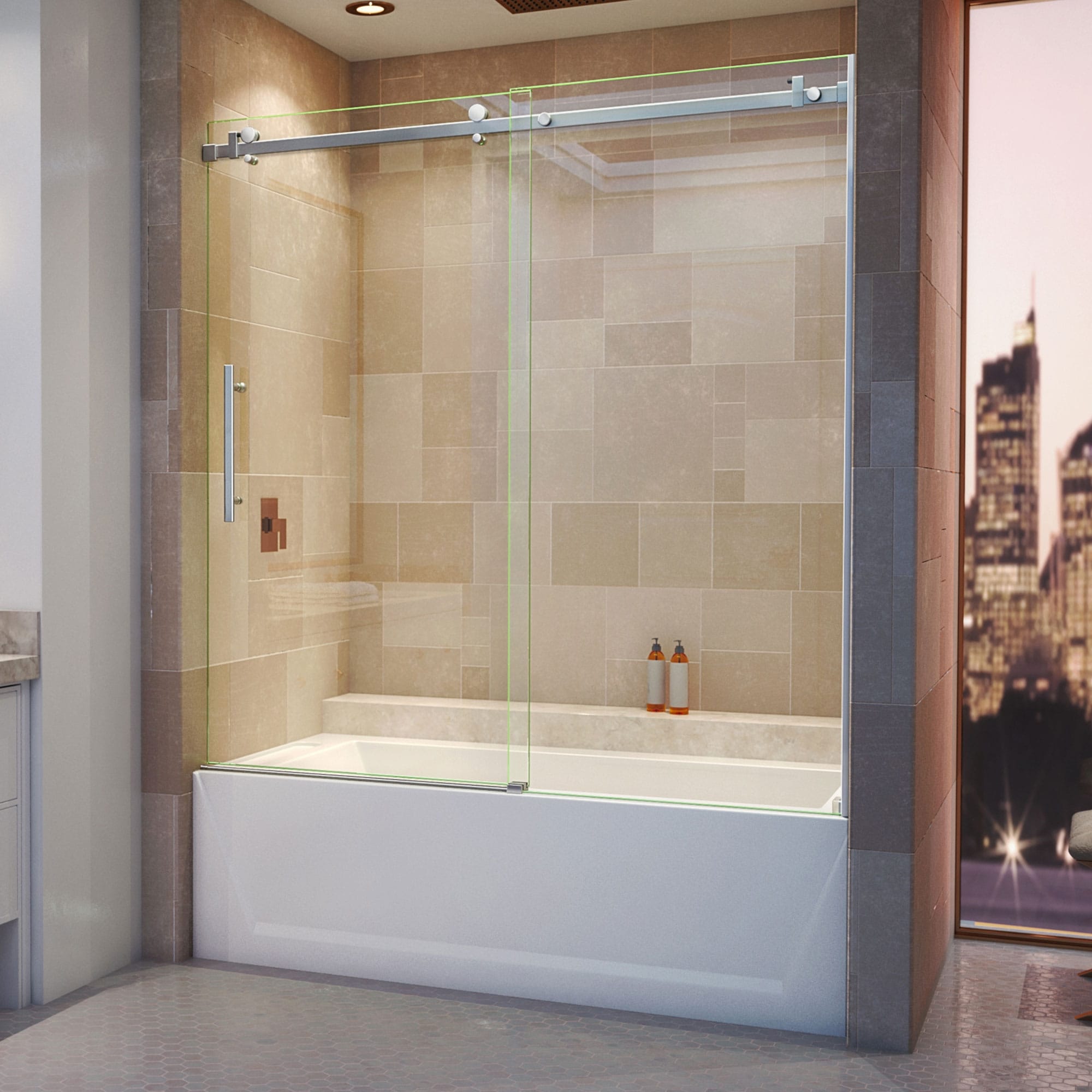 Dreamline Enigma Air 56 To 60 In. Frameless Sliding Tub Door