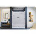 Dreamline Infinity Z Frameless Sliding Shower Door 32 In. X 60 In. Single Threshold Shower Base And Qwall 5 Shower Backwall Kit