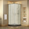 Dreamline Prime Frameless Sliding Shower Enclosure And Slimline 36 In. By 36 In. Quarter Round Shower Floor