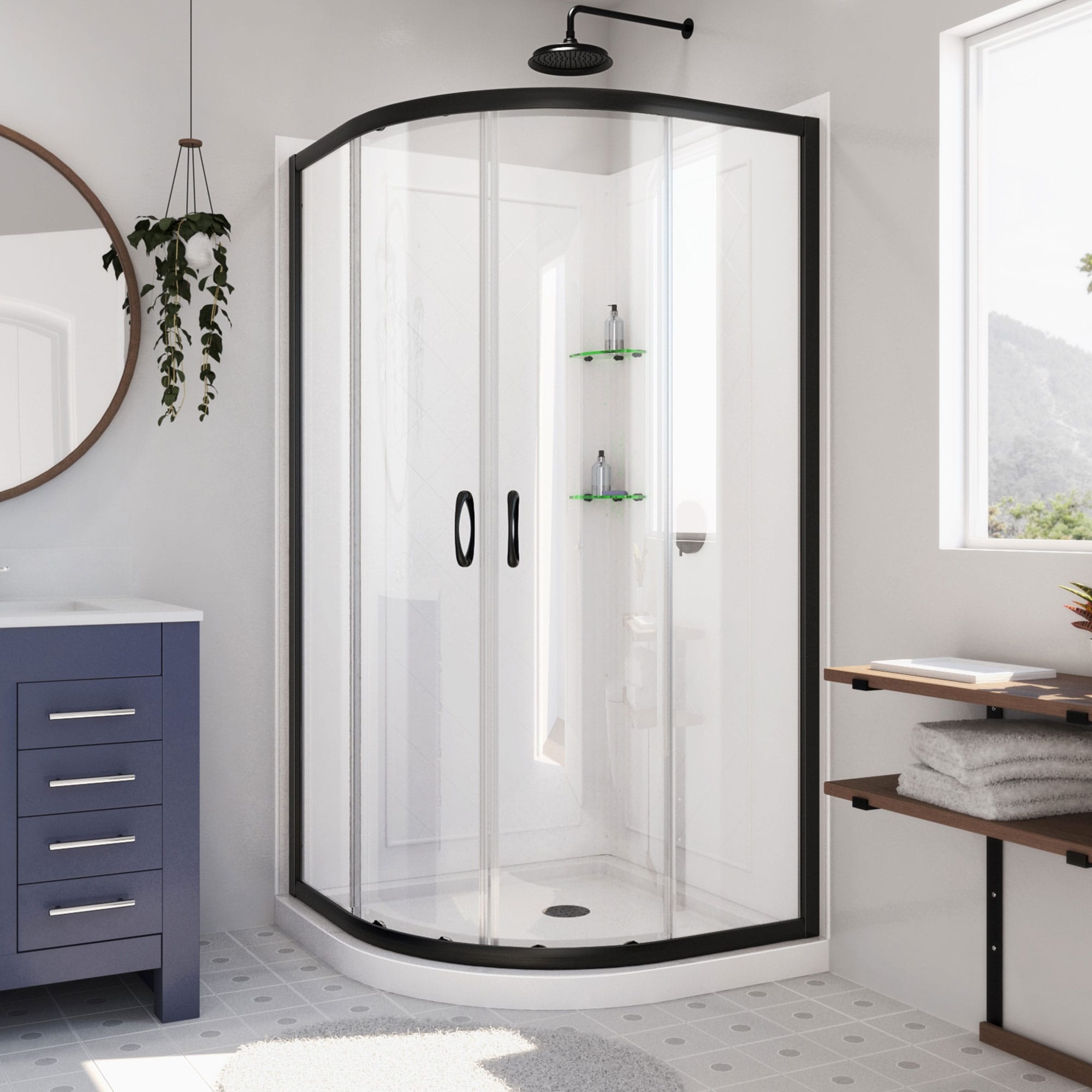 Dreamline Prime 38 In. X 38 In. X 76 3 4 In. H Shower Enclosure Shower Base And Backwall Kit Clear Glass