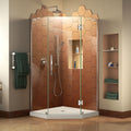 Dreamline Prism Plus 36 In. X 36 In. X 74 3 4 In. Frameless Hinged Shower Enclosure And Slimline Shower Base Kit