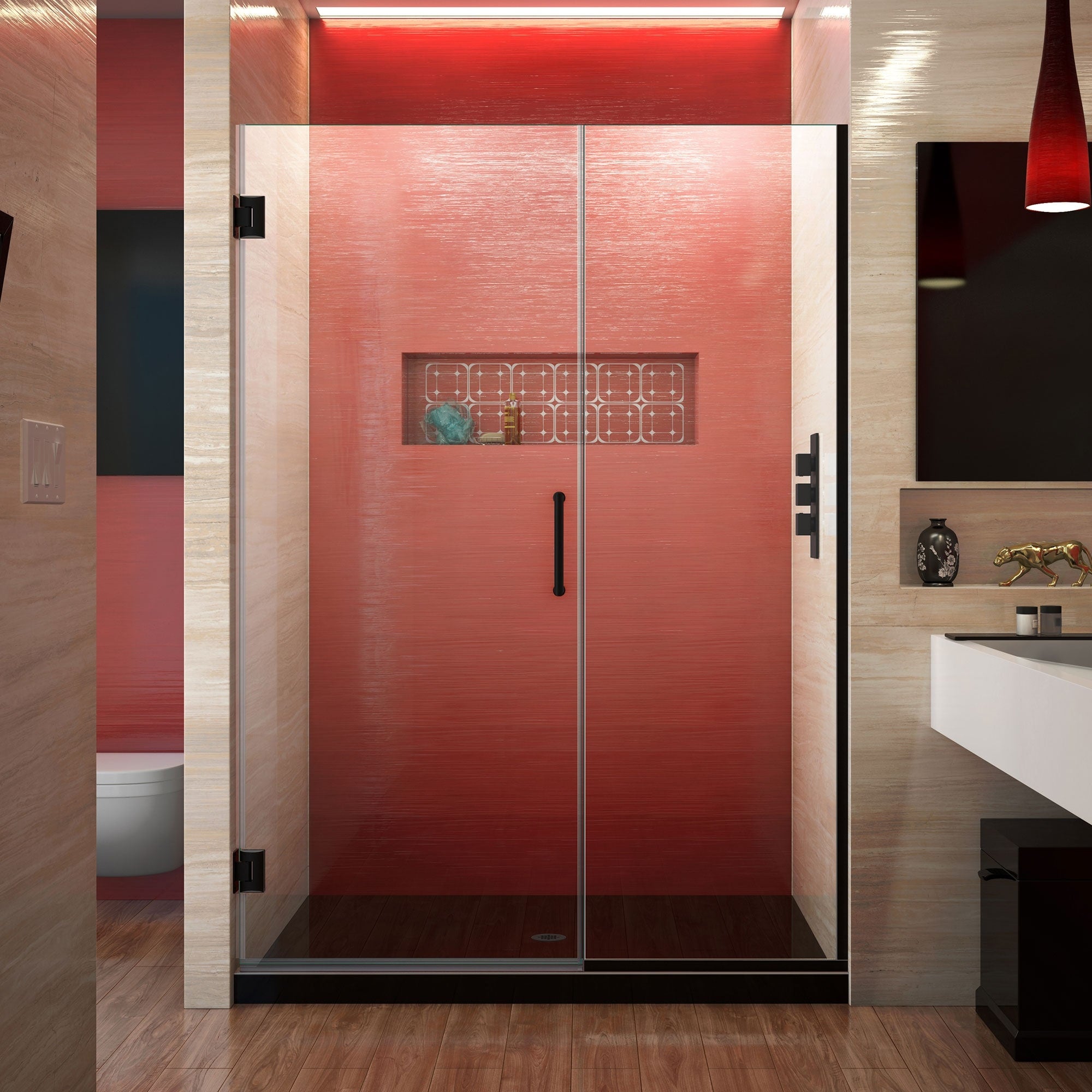 Dreamline Unidoor Plus 47 48 In. W X 72 In. H Frameless Hinged Shower Door Clear Glass