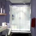 Dreamline Visions 32 In. D X 60 In. W X 76 3 4 In. H Semi Frameless Sliding Shower Door Shower Base And Qwall 5 Backwall Kit