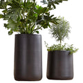 Glendale 15 Dia. X 15.5 H Fiberstone Round Planter In Black Finish