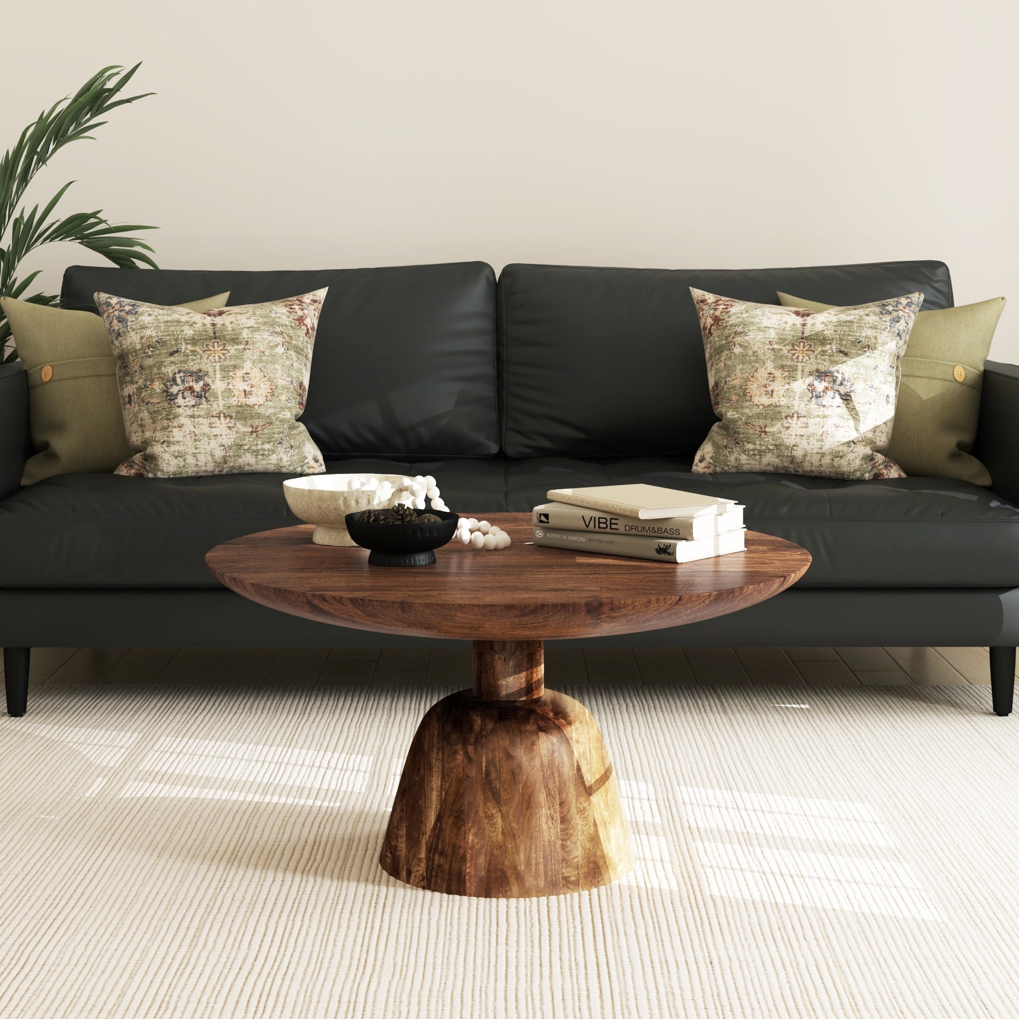 Dreamora Transitional Hardwood Round Coffee Table By Sevita 36 D X 18 H