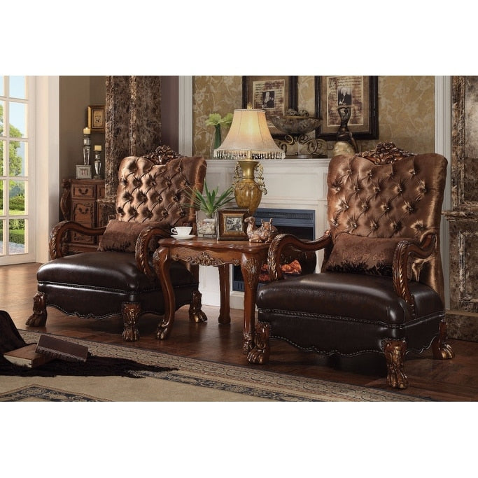 Dresden Chair With 1 Pillow Golden Brown Velvet Cherry Oak