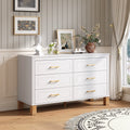 Dresser White Storage Cabinet With Metal Handles Chest Of Drawers Side Cabinet Hallway Cabinet With 6 Drawers