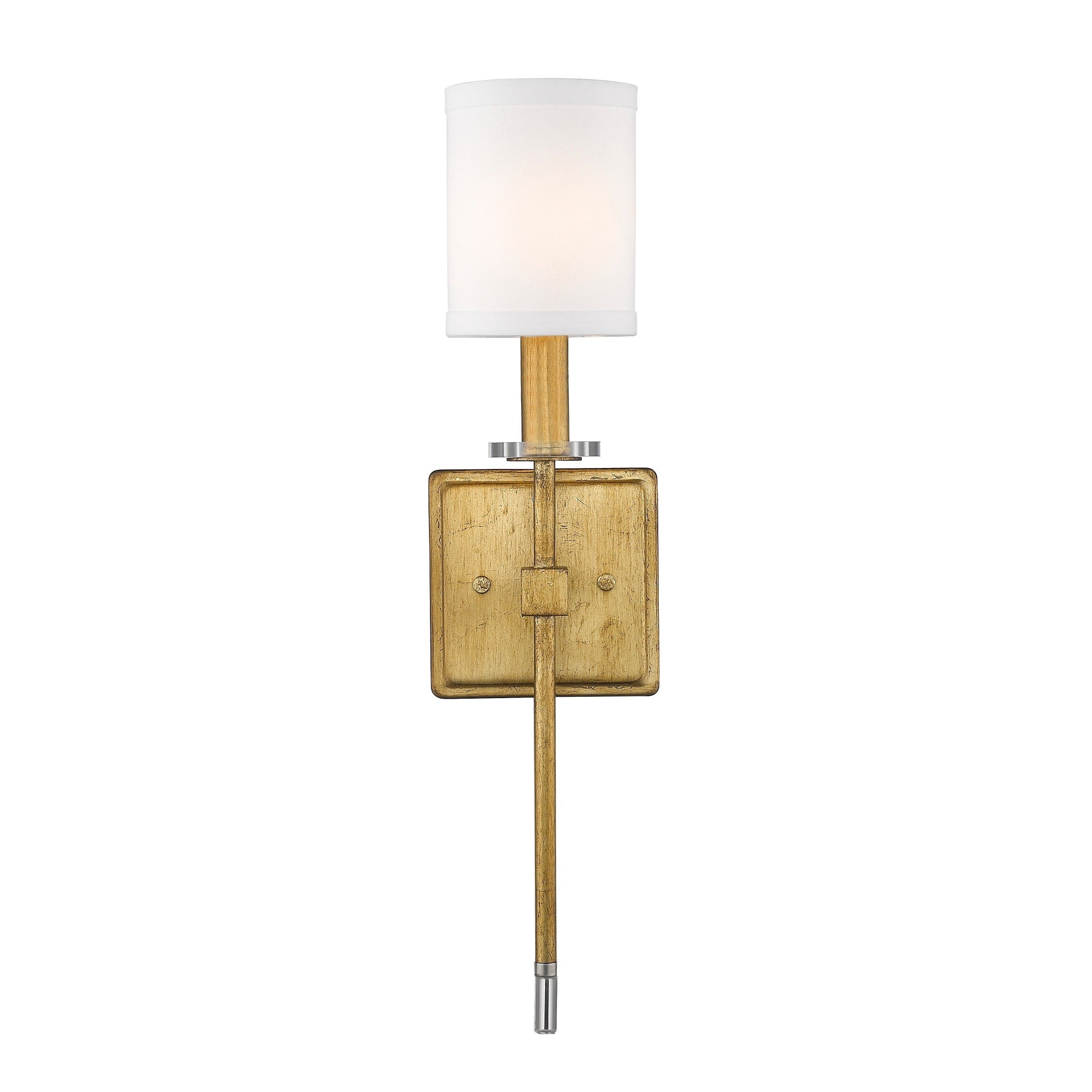 Dressy Glam 1 Light Wall Sconce With Modern Shade In Antique Gold N A