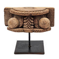Drex Authentic Accented Wood Decorative Pillar Black Metal Stand 15 Inch